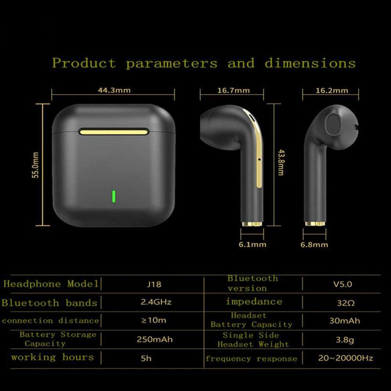 XIAOMI - Fone de ouvido sem fio, estéreo, TWS J18  Bluetooth