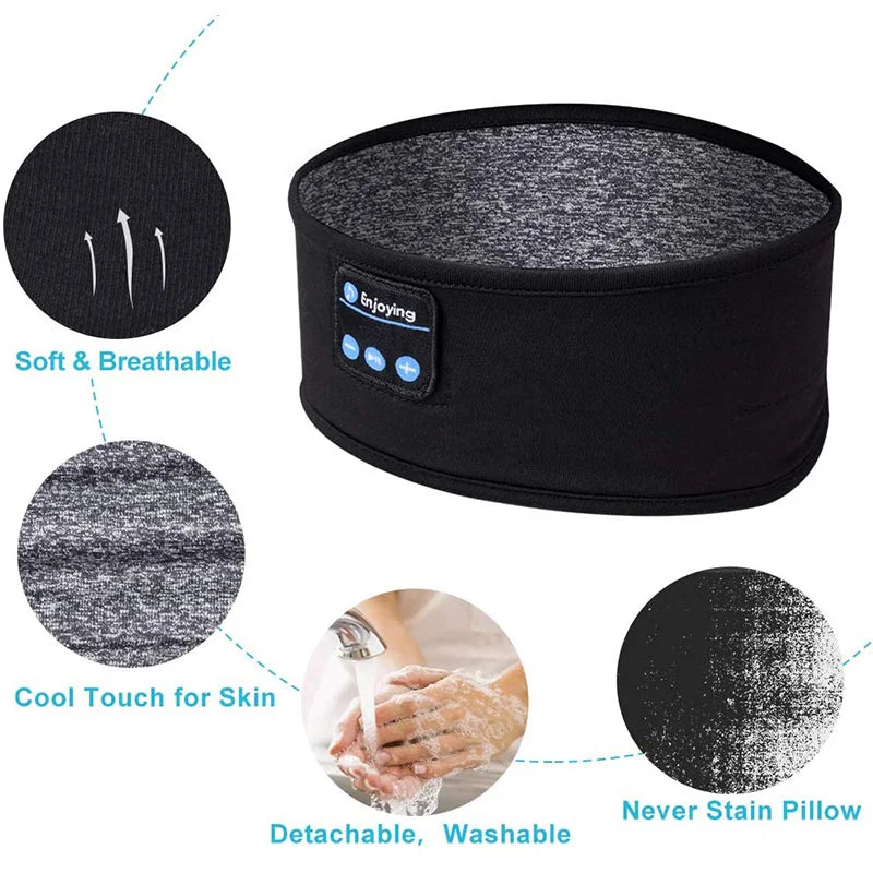 Fone de ouvido sem fio Bluetooth 5.0 - É a sua Máscara para dormir e Bandana para atividade física.