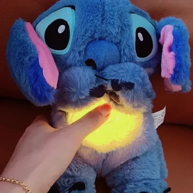 Boneca de Pelúcia Disney Lilo & Stitch com respiração, luz e música