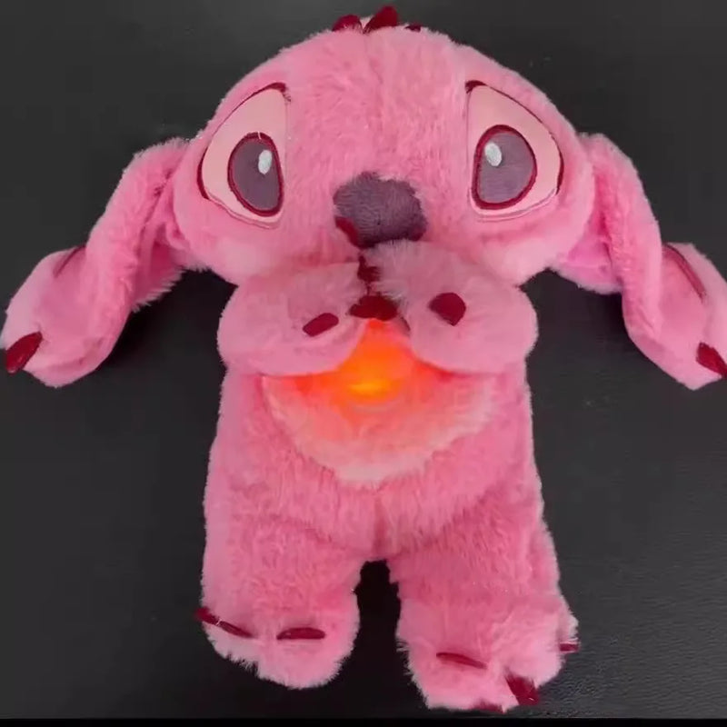 Boneca de Pelúcia Disney Lilo & Stitch com respiração, luz e música