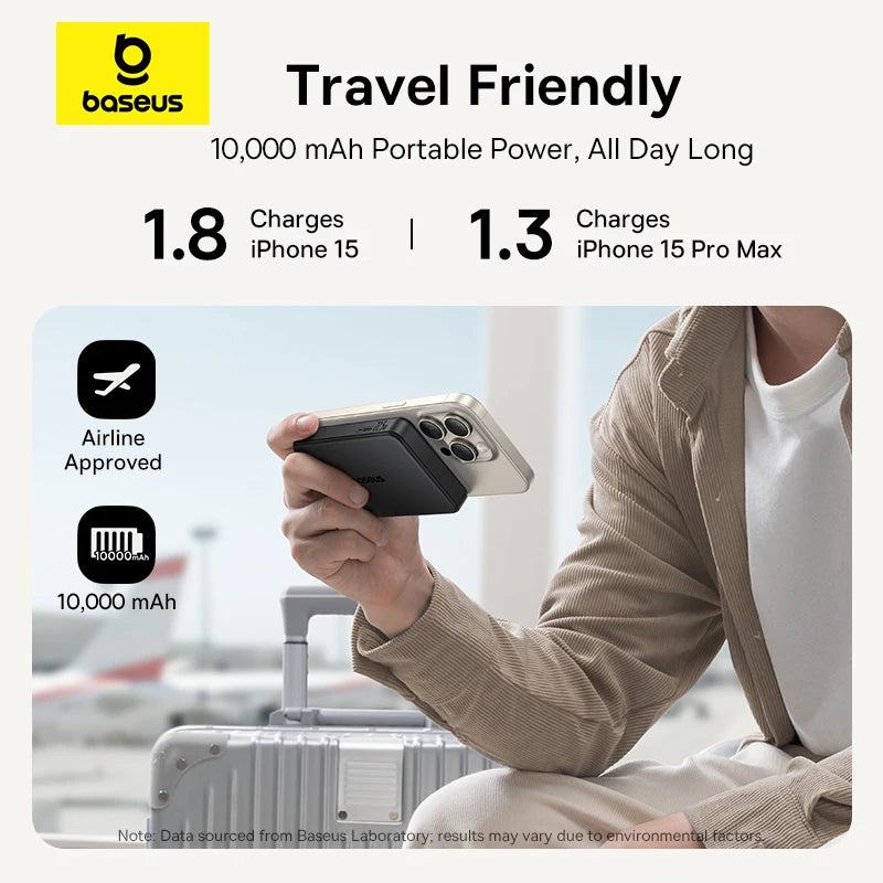 Power Bank Magnético Baseus - 22.5W 10000mAh Airpow II Qi2