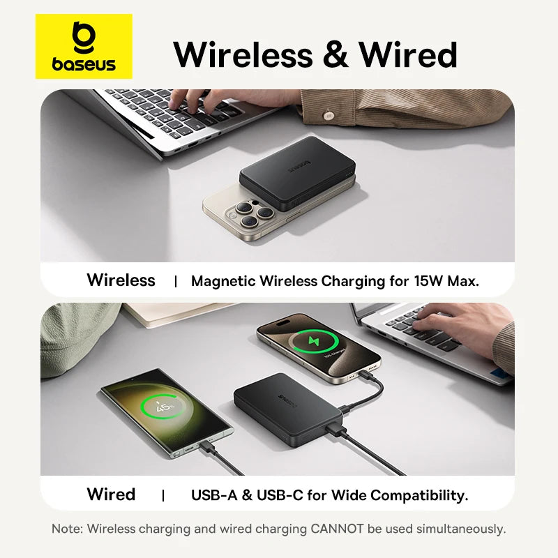 Power Bank Magnético Baseus - 22.5W 10000mAh Airpow II Qi2