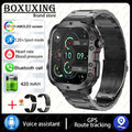 Smartwatch Militar 2025, GPS, Bluetooth, Chamada de voz, À prova d'água.